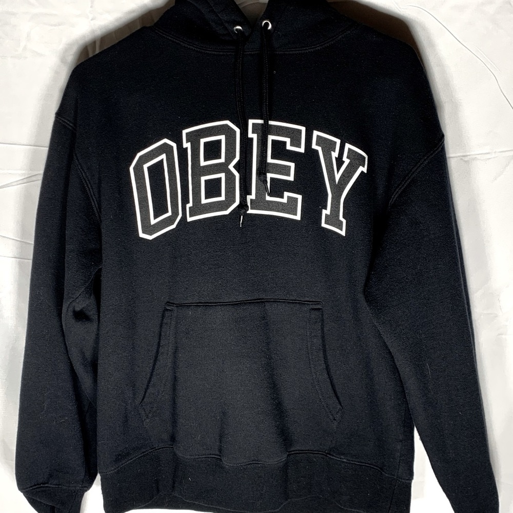 OBEY black womens logo hoodie